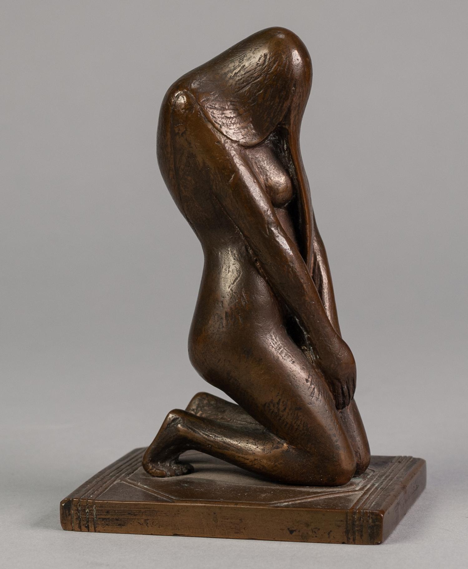 MALCOLM WOODWARD (b.1943) ARTIST SIGNED LIMITED EDITION BRONZE FIGURE Kneeling naked female figure - Image 2 of 3