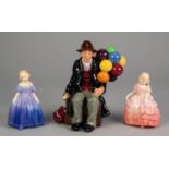 ROYAL DOULTON FIGURES 'The Balloon Man' together with 'Rose' and 'Marie' (3)