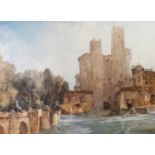 W. RUSSELL FLINT UNSIGNED LIMITED EDITION COLOUR PRINT Continental townscap Numbered 36/650 15" x 20