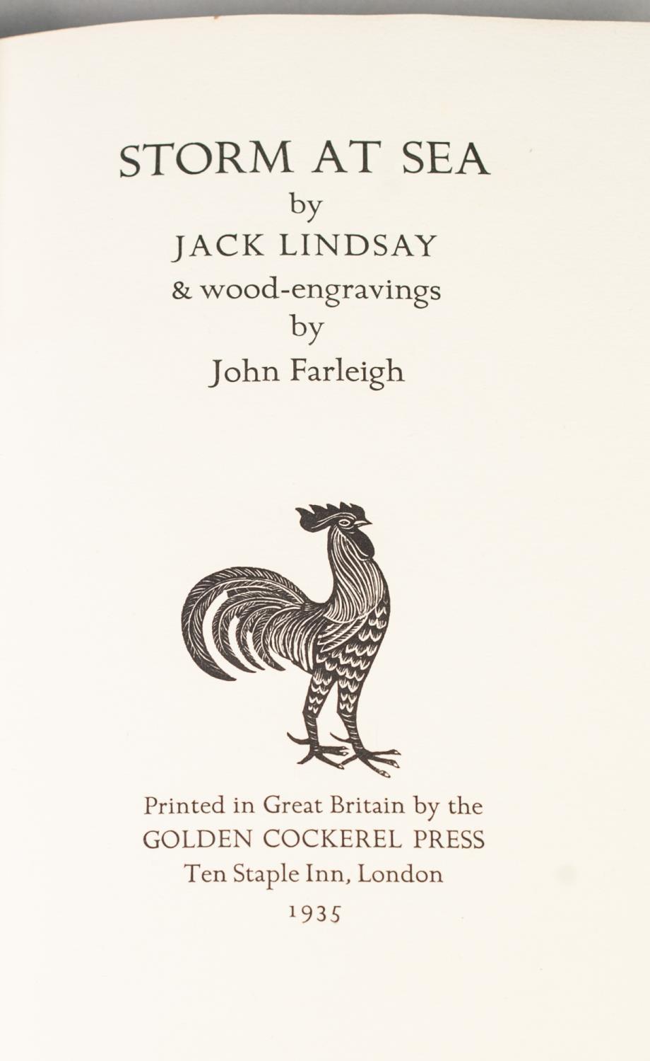 GOLDEN COCKEREL PRESS, STORM AT SEA BY JACK LINDSAY, wood engravings by John Farleigh, printed in - Image 3 of 3