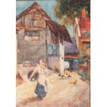 EDWARD SMITH (fl.1904-23) WATERCOLOURS, A PAIR Rustic scenes with respectively a mother and child