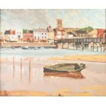 Norman Gristwood (Gastwood) (Shoreham by Sea) Oil painting on board ?River Adur at Footbridge?