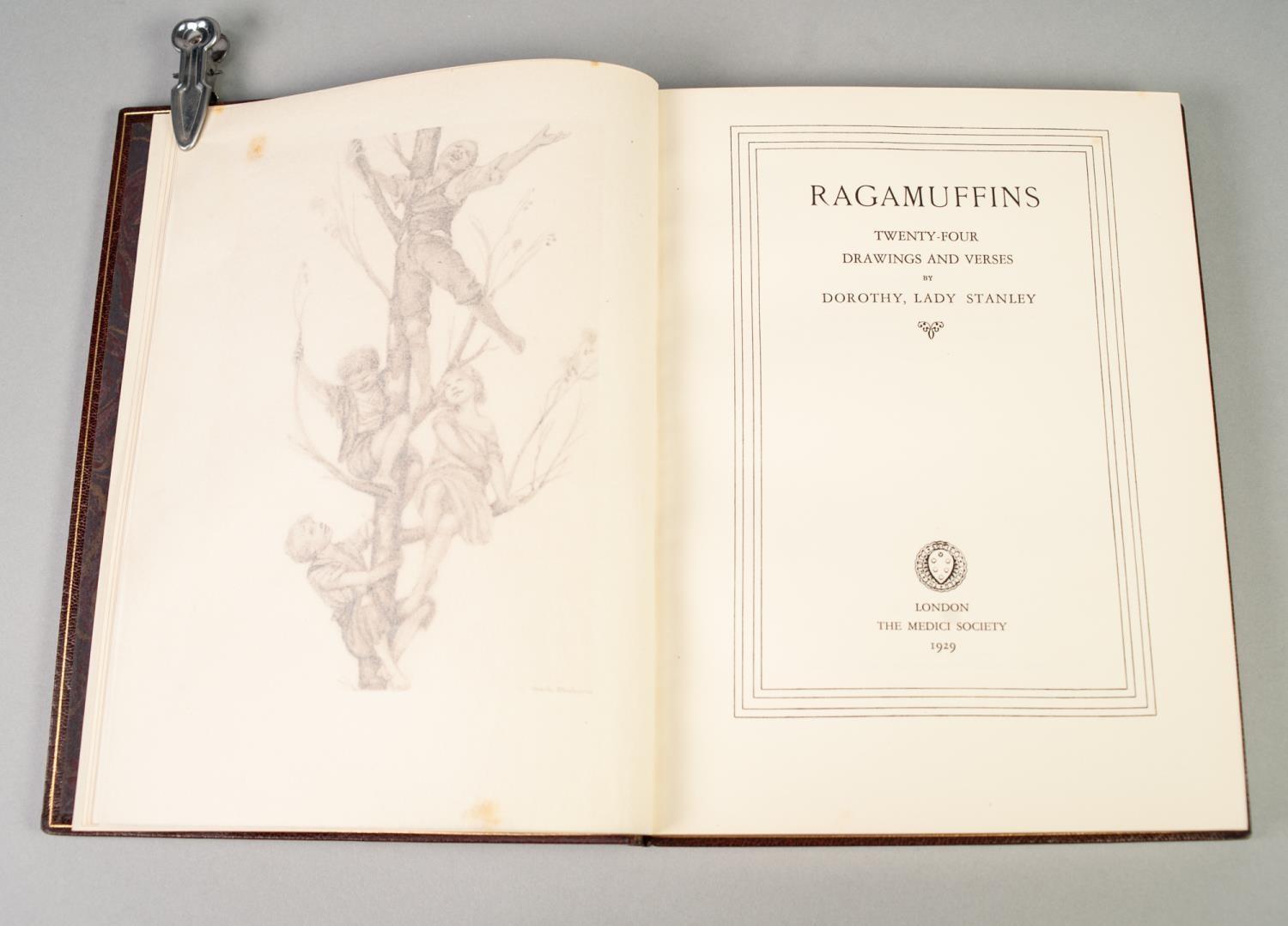 FINE LEATHER BINDING: RAGAMUFFINS by Dorothy, Lady Stanley, published London The Medici Society - Image 4 of 7