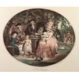 AFTER GEORGE MORLAND, PAIR OF COLOUR PRINTS FROM OVAL MEZZOTINTS,