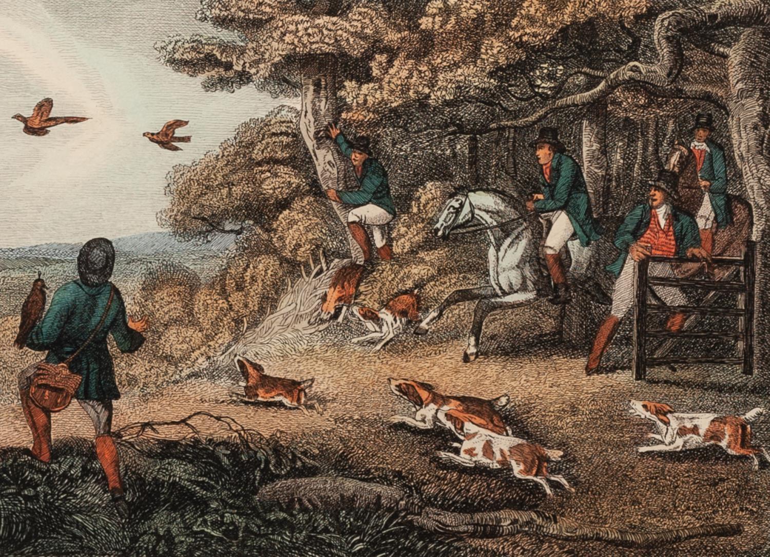 AFTER WILLIAMSON & HOWITT BY CLARK SET OF FOUR COLOURED ?HAWKING? ENGRAVINGS ?Partridge Hawking? ? - Image 3 of 4