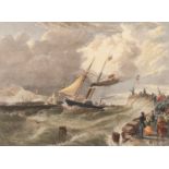 FOURTEEN, NINETEENTH CENTURY AND LATER COLOUR BOOK PLATE PRINTS OF SHIPPING including military 7?