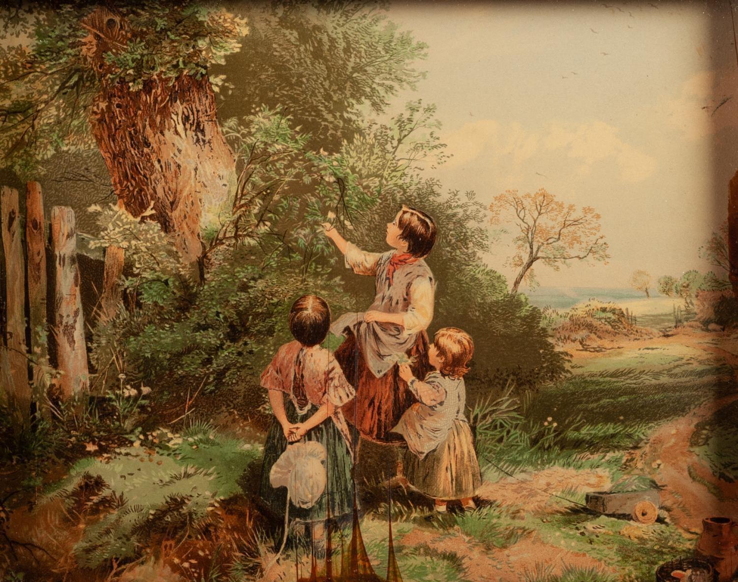 AFTER MYLES BIRKET FOSTER Chromolithographic print Landscape with children