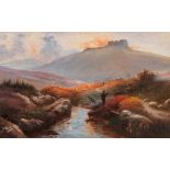 A GREENWOOD (Early 20th Century) PAIR OF OIL PAINTINGS ON BOARD Upland landscapes Both signed