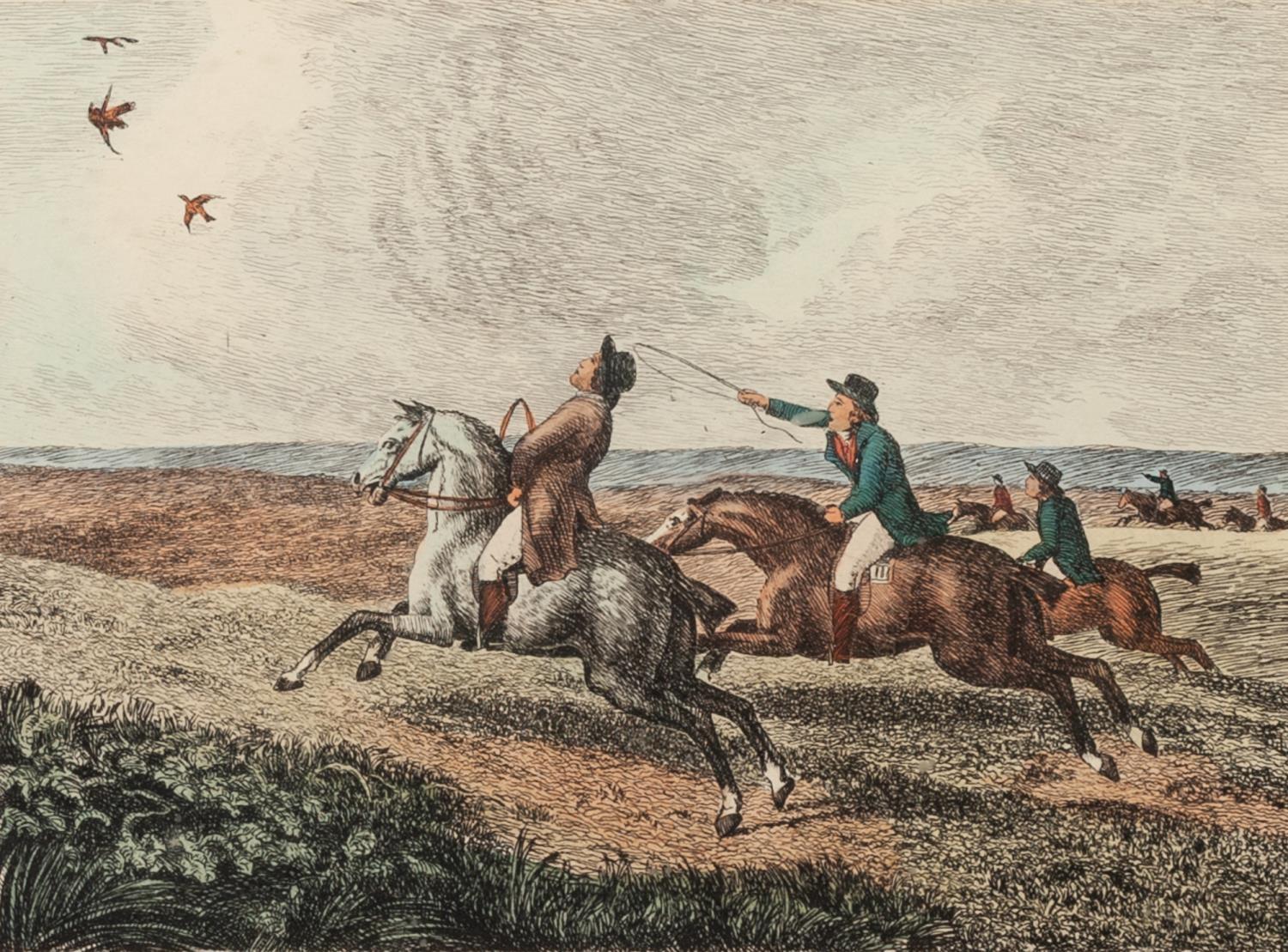 AFTER WILLIAMSON & HOWITT BY CLARK SET OF FOUR COLOURED ?HAWKING? ENGRAVINGS ?Partridge Hawking? ? - Image 2 of 4