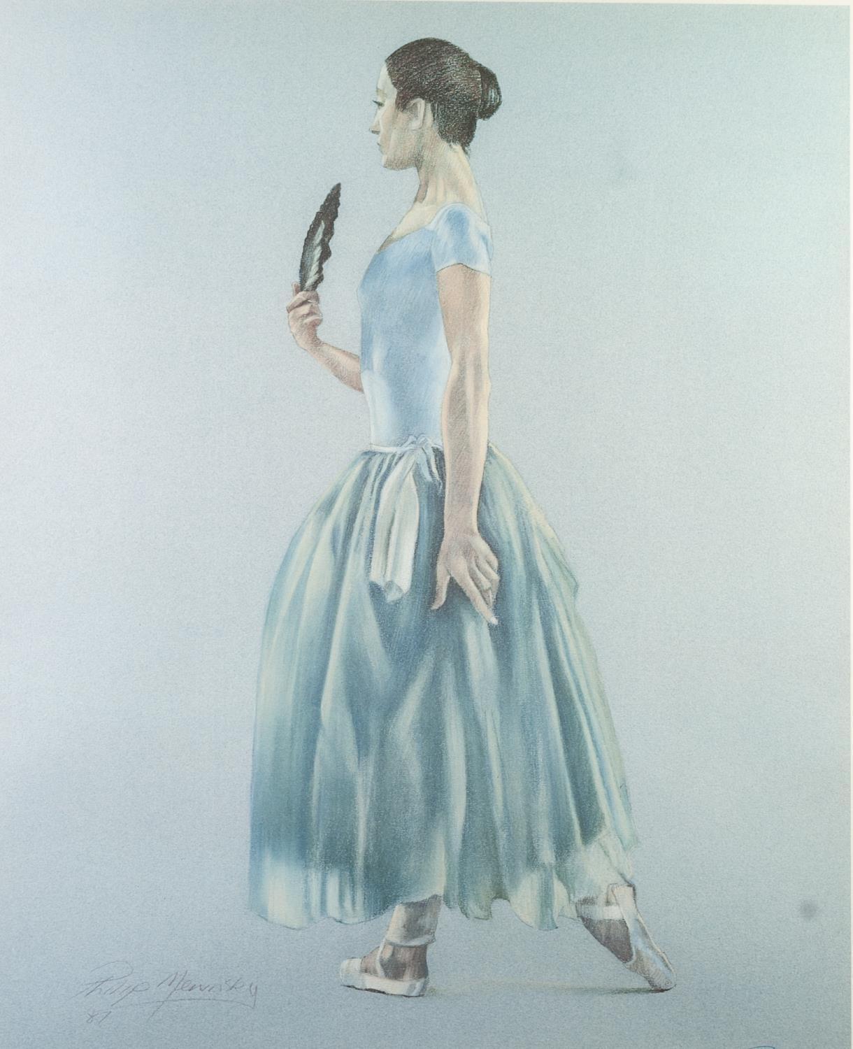 PHILIP MENINSKY ARTIST SIGNED COLOUR PRINT, ARTIST'S PROOF 'Ballerina' 17" x 13 3/4" (43 x 35cm)