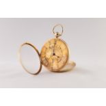 E. BRUNNER, HULL, VICTORIAN 18ct GOLD OPEN FACED POCKET WATCH with keywind movement, number 6494,