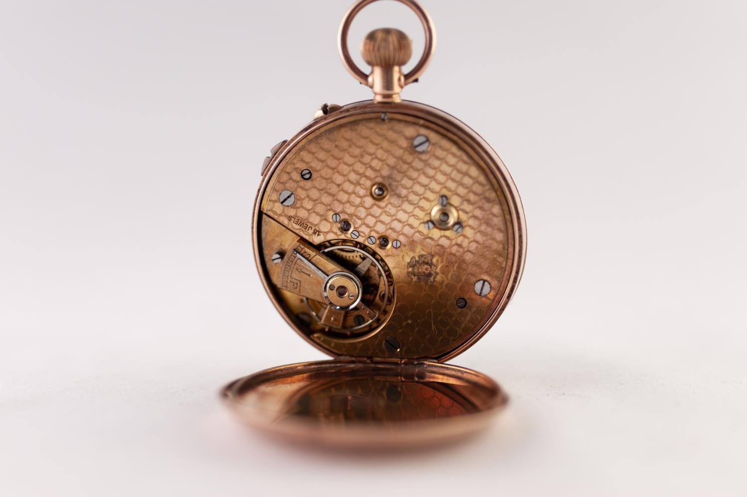 JOHN RUSSEL, LONDON, 9ct GOLD OPEN FACED POCKET WATCH with keyless 15 jewels movement, white roman - Image 2 of 2