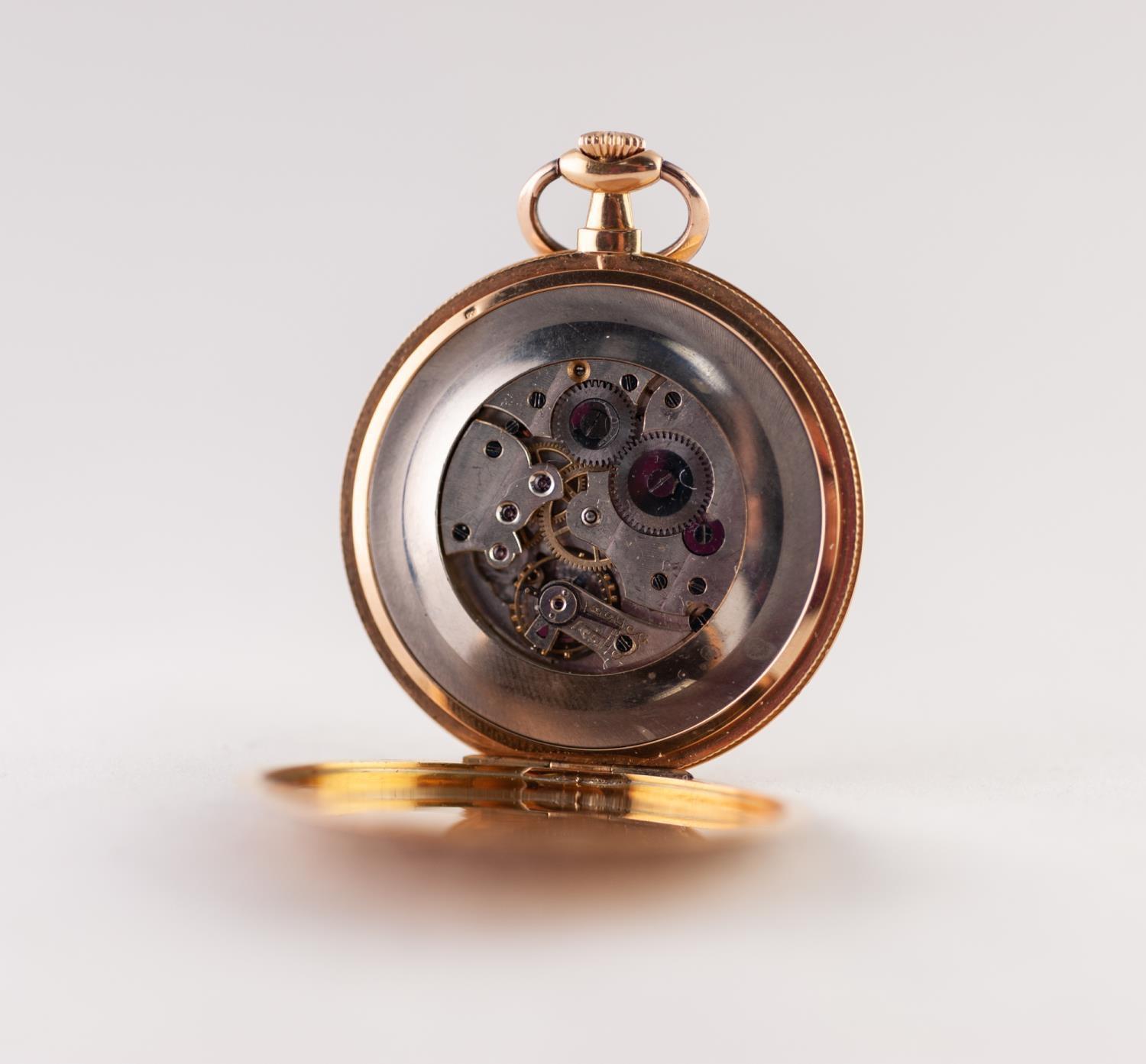 SIRIUS 18k GOLD SLIM DRESS POCKET WATCH with keyless movement, silvered arabic dial, discus shaped - Image 3 of 3