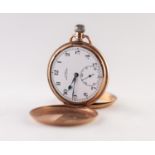 LEPP'S PEEL LEVER, 9ct GOLD FULL HUNTER POCKET WATCH with Swiss keyless movement, white arabic