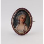 A LATE 19TH CENTURY OVAL PORTRAIT MINIATURE OF COUNTESS POTZKA, NIECE OF THE LAST KING OF POLAND,