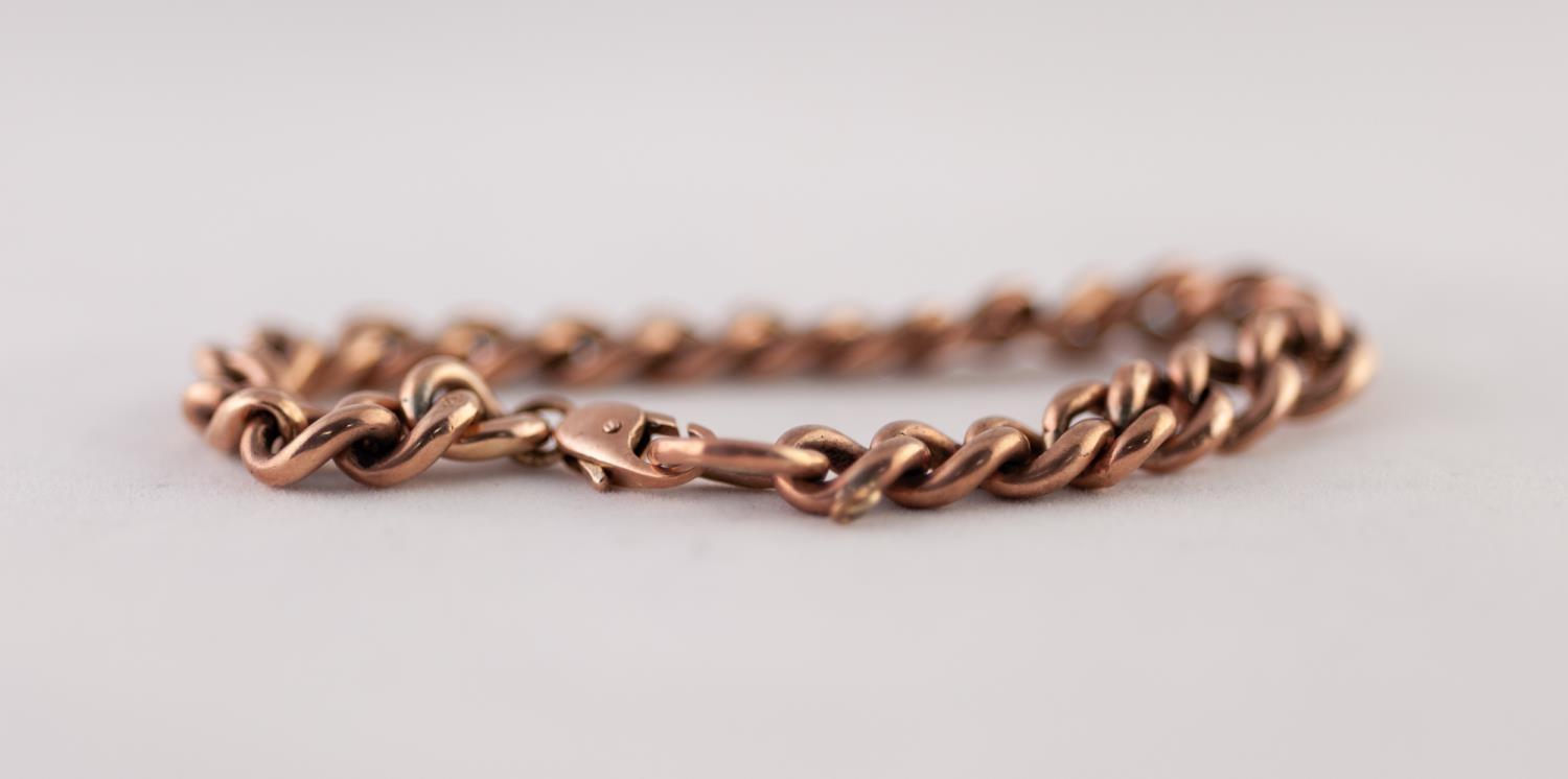 CURB LINK BRACELET, converted from a later curb link chain, stamped '9C', length 20cm, 12.11g