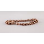 CURB LINK BRACELET, converted from a later curb link chain, stamped '9C', length 20cm, 12.11g