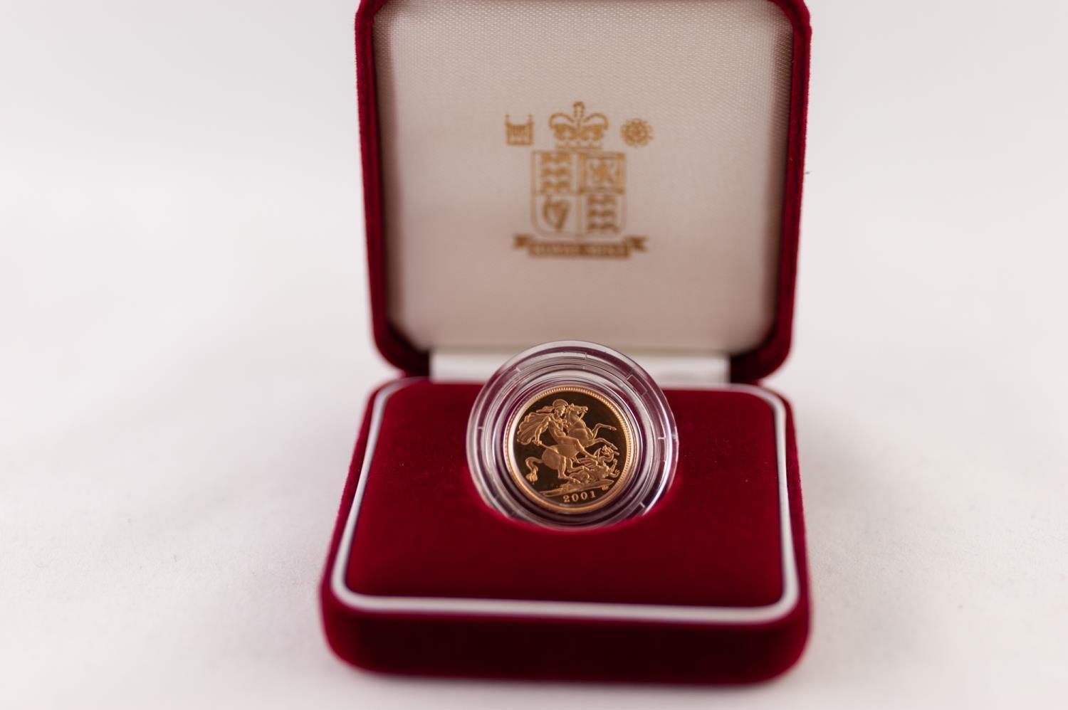 ELIZABETH II ROYAL MINT 2001 LIMITED EDITION GOLD PROOF HALF SOVEREIGN edition of 7500 NO2812, 3. - Image 2 of 3