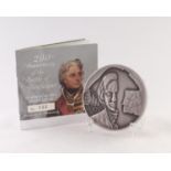 ROYAL MINT LARGE 2005 LIMITED EDITION TONED SILVER COMMEMORATIVE MEDALLION TRAFALGAR BI-CENTENARY