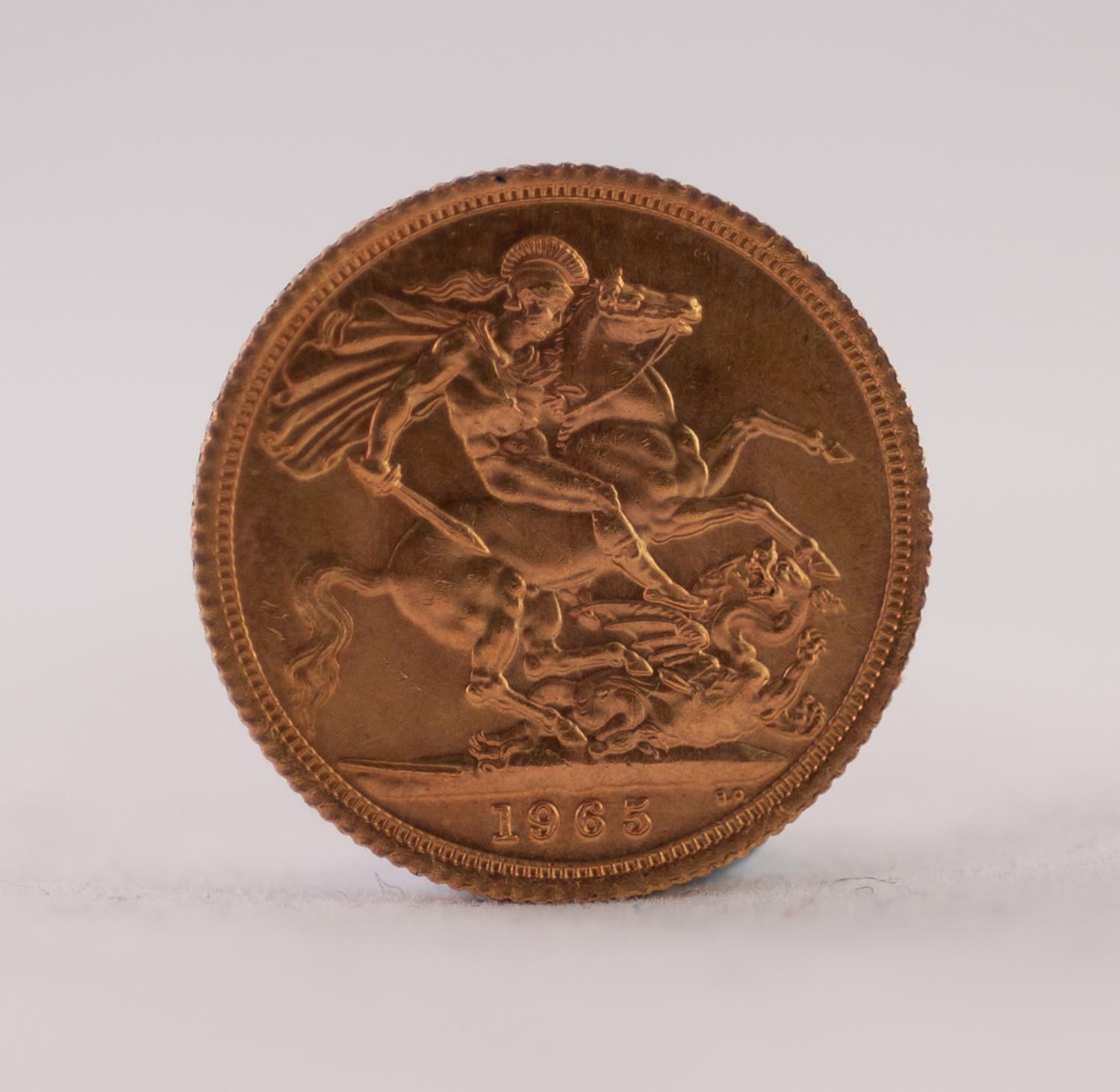 ELIZABETH II GOLD SOVEREIGN 1965 (EF)