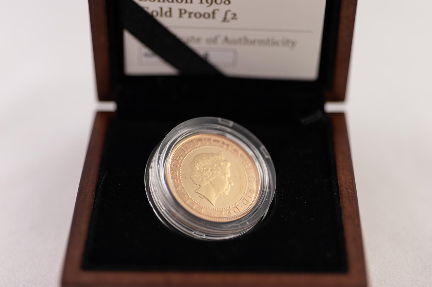 ELIZABETH II ROYAL MINT 2008 LIMITED EDITION GOLD PROOF TWO POUND COIN CENTENARY OF THE 1908 - Image 3 of 3