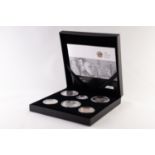 ELIZABETH II ROYAL MINT 2009 LIMITED EDITION PROOF SILVER AND GILT 'FAMILY SILVER' SIX COIN