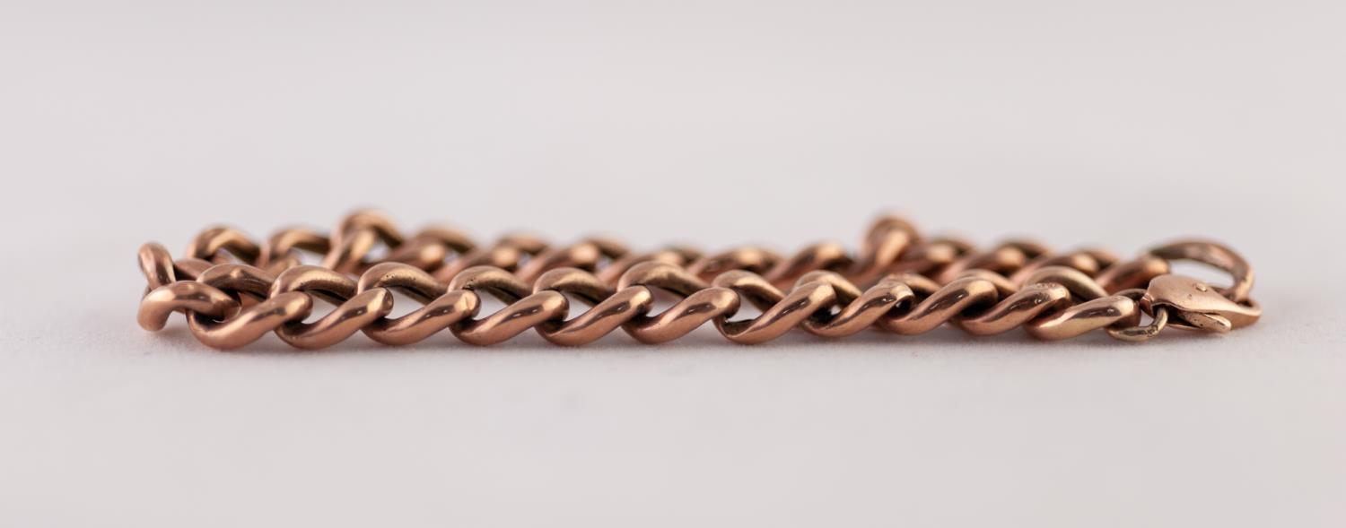 CURB LINK BRACELET, converted from a later curb link chain, stamped '9C', length 20cm, 12.11g - Image 2 of 2