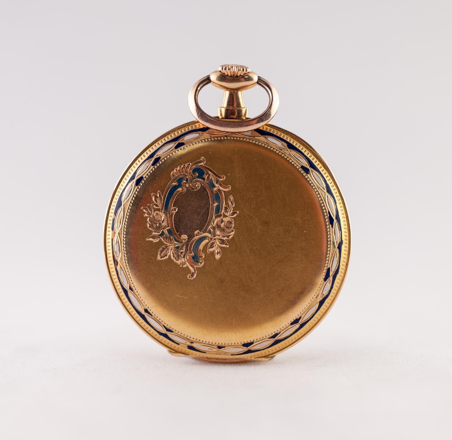 SIRIUS 18k GOLD SLIM DRESS POCKET WATCH with keyless movement, silvered arabic dial, discus shaped - Image 2 of 3