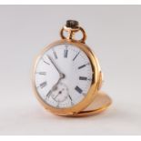 FRENCH EARLY 20th CENTURY GOLD COLOURED METAL OPEN FACED POCKET WATCH with keyless quarter repeating