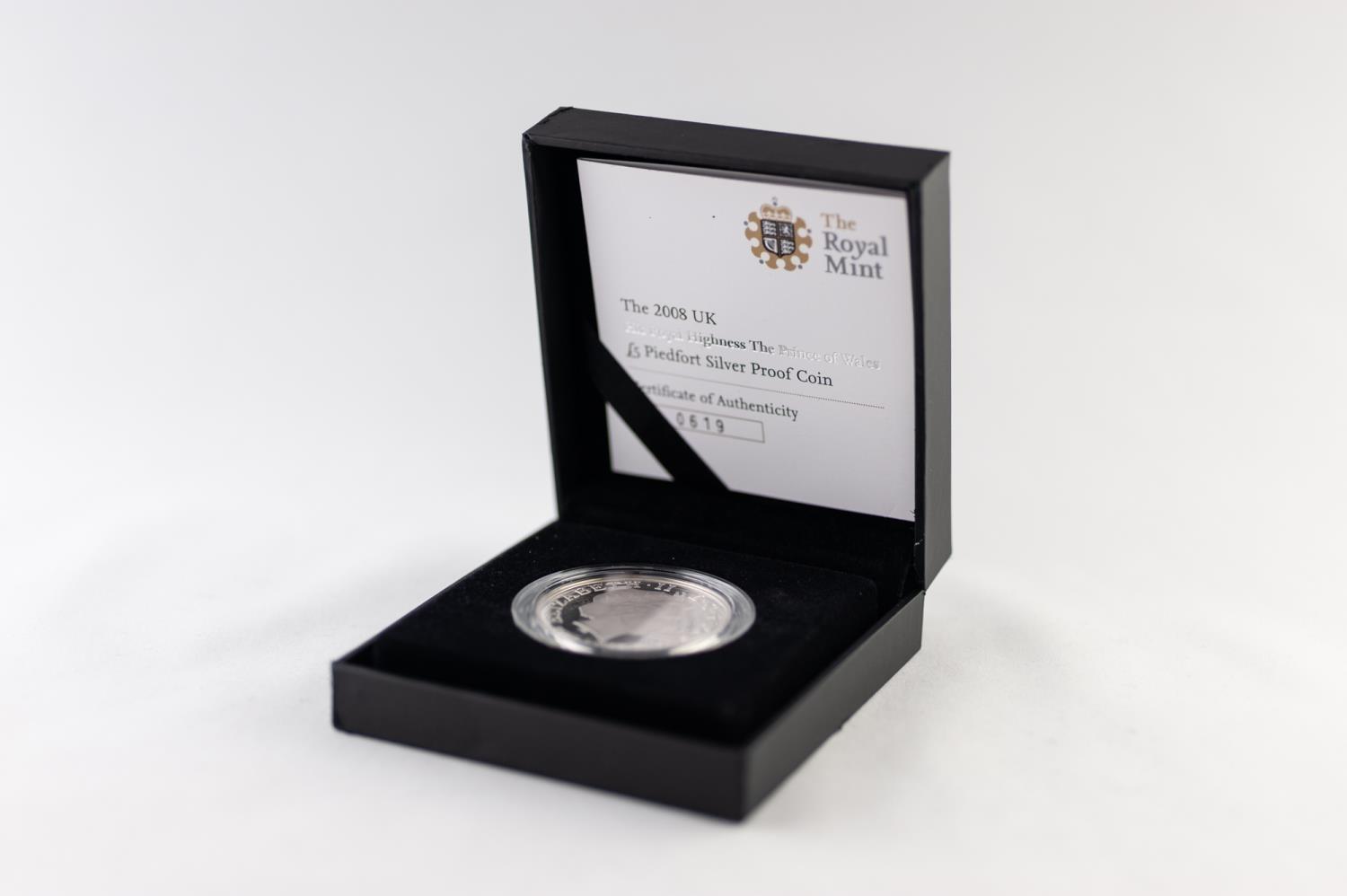 ELIZABETH II ROYAL MINT 2008 LIMITED EDITION PIEDFORT PROOF SILVER FIVE POUNDS COMMEMORATIVE COIN