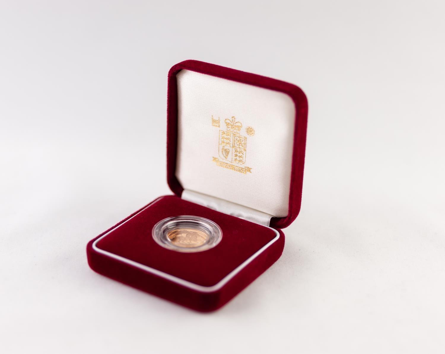 ELIZABETH II ROYAL MINT 2001 LIMITED EDITION GOLD PROOF HALF SOVEREIGN edition of 7500 NO2812, 3.