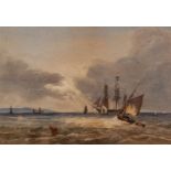 UNATTRIBUTED (NINETEENTH CENTURY ENGLISH SCHOOL) WATERCOLOUR DRAWING Seascape with shipping and