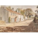 D.B. WILKIN (MODERN) WATERCOLOUR DRAWING Cottage beside a stream Signed 3 ½? x 4 ½? (8.9cm x 11.4cm)