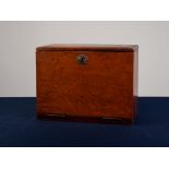 EDWARDIAN OAK STATIONERY BOX, of oblong form with monogrammed ca