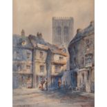 THOMAS DUDLEY (1857-1935) WATERCOLOUR ?Mucky Peg Lane, York? Signed, dated 1893, and titled 10 ½?