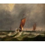 UNATTRIBUTED (NINETEENTH CENTURY ENGLISH SCHOOL) OIL PAINTING ON CANVAS Small sailing vessels in