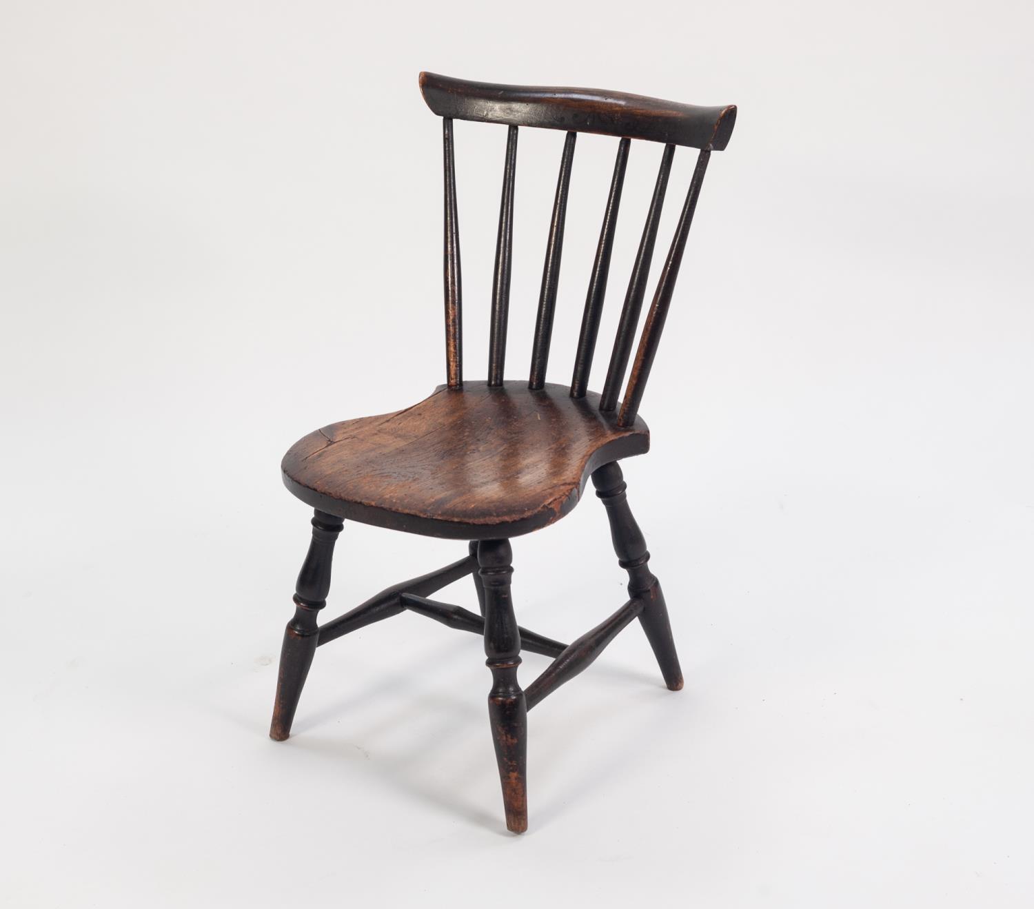 VICTORIAN CARVED WALNUT CHILD?S STEAMER CHAIR, of typical form with foliate carved and pieced top - Image 2 of 2