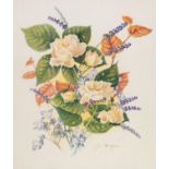 JOSEPHINE HAGUE (TWENTIETH CENTURY) FOUR WATERCOLOUR DRAWINGS Floral studies 11 ¼? X 9 ½? (28.6cm