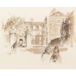 HUGH CASSON (1910 - 1999) PEN AND WASH DRAWING "ST CATHERINE'S COLLEGE, THE CHAPEL" 6" x 8" (15cm