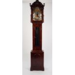 CHRISTIAAN HUYGENS, MODERN DUTCH BURR WALNUT CASED GRANDMOTHER CLOCK, the colour printed dial with