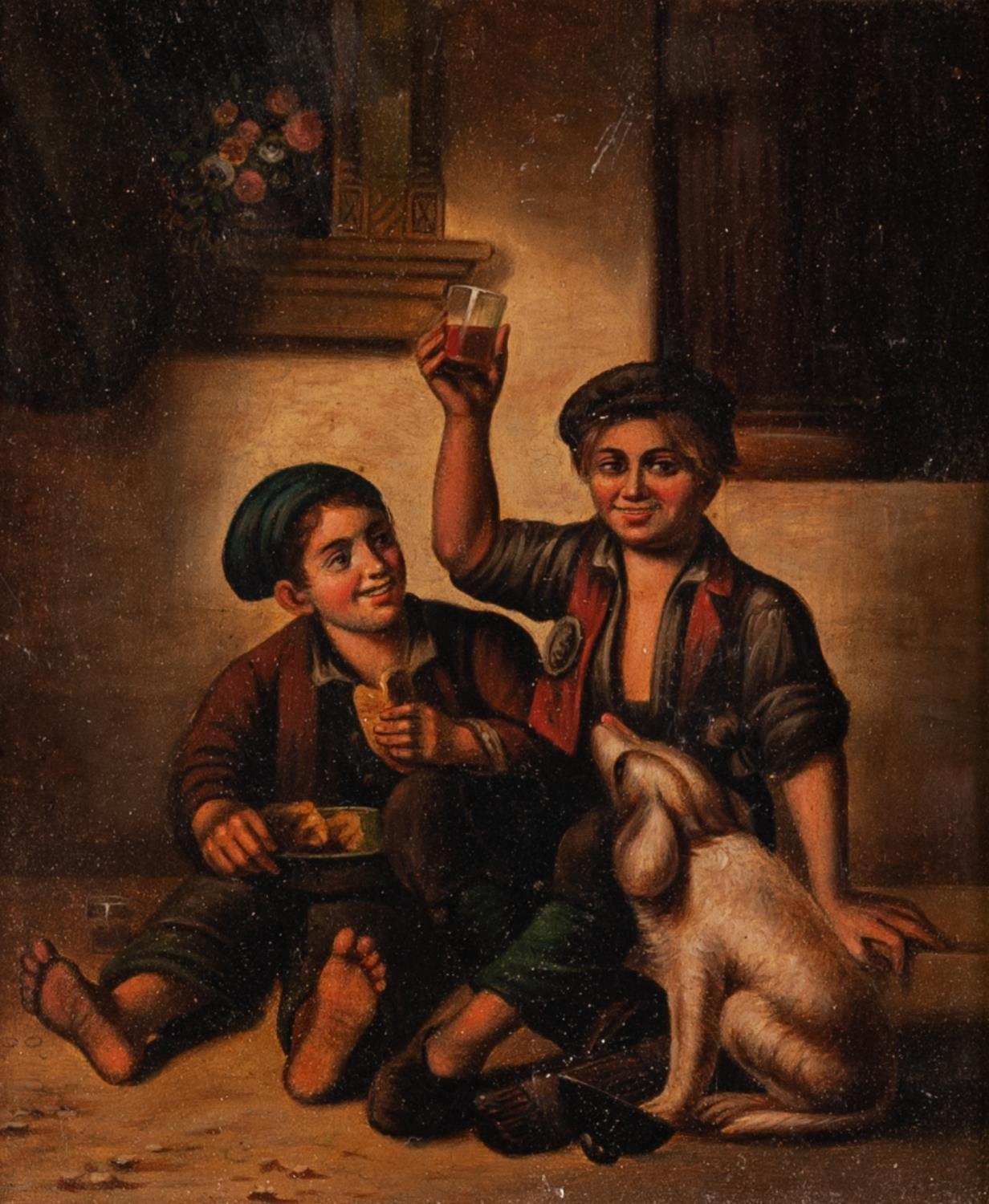 AFTER BARTOLEME ESTEBAN MURILLO PAIR OF OIL PAINTINGS ?The Pie Eaters? ?The Wine Drinkers?