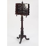 EARLY VICTORIAN DUET ADJUSTABLE MUSIC STAND, grain painted and polished as rosewood, the top section