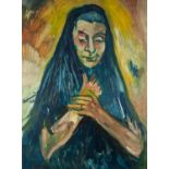 ?LAWRENCE ISHERWOOD (1917-1988) OIL PAINTING The Wigan Madonna Signed and dated (19)66 23 ½? x 17 ½?