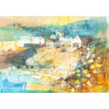 MIKE BERNARD R.I. (1957) MIXED MEDIA ON BOARD "CADGWITH, CORNWALL" signed lower right and