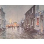 BOB RICHARDSON ARTIST SIGNED LIMITED EDITION COLOUR PRINT Street scene with fairground, (220/800)