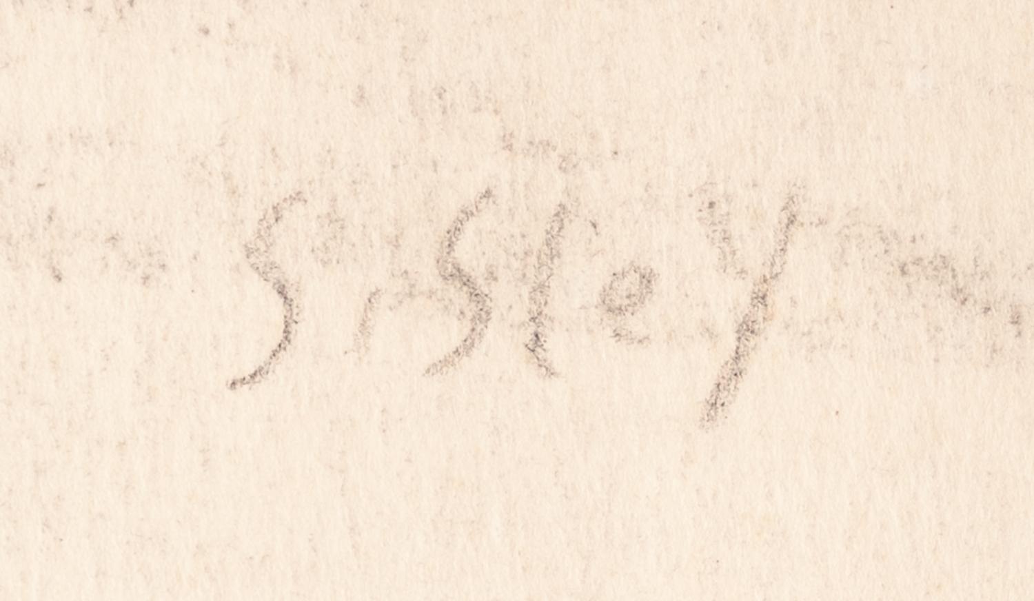 ALFRED SISLEY (1839 - 1899) PENCIL ON TINTED PAPER 'The Flood at Port-Marly' Signed lower right 10 - Image 4 of 7