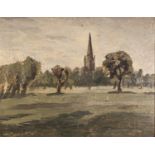 COLIN JELLICOE (1942-2018) OIL ON BOARD ?Platt Fields, Manchester? Signed and dated (19)92 18 ½? x