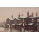 MARC GRIMSHAW (b.1957) PASTEL DRAWING Row of back to back terraced houses Signed 12? x 18 ½? (30.5cm