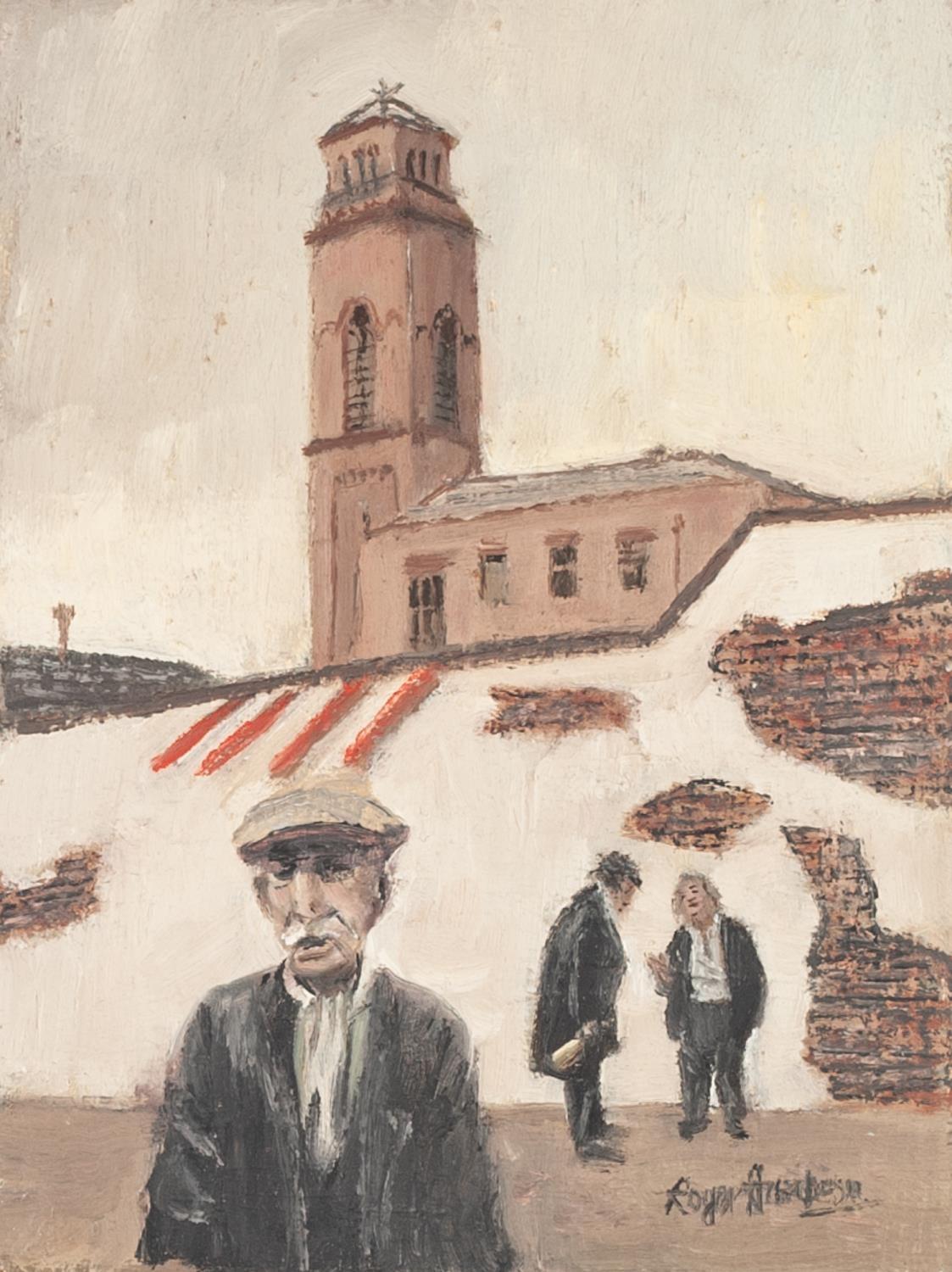 ROGER HAMPSON (1925 - 1996) OIL PAINTING ON BOARD 'Ancoats Church' Signed, titled and numbered 849