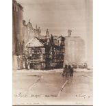 ?HAROLD RILEY (1934) MONOCHROME PRINT Old Shambles, Deansgate, Manchester Signed, titled and